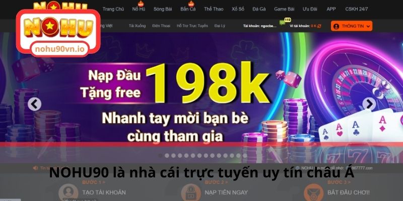 TRANG CHỦ 1 NOHU90 là nhà cái trực tuyến uy tín châu Á