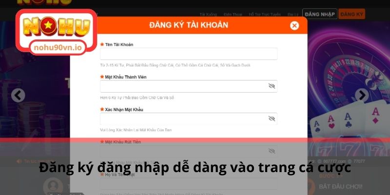 TRANG CHỦ 5 Đăng ký đăng nhập dễ dàng vào trang cá cược